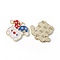 Circus Theme Alloy Enamel Pendants, Golden, Clown Pattern, 17x20x1.5mm, Hole: 1.8mm