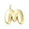Rack Plating Brass Balloon Letter Pendants, Cadmium Free & Lead Free, Long-Lasting Plated, Real 18K Gold Plated, Letter M, 18x16.5x4.5mm, hole: 2.5mm