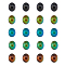 Translucent Glass Cabochons, Changing Color Mood Cabochons, Flat Oval, Black, 10.5x8.5x6mm, 40pcs/box