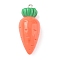 Opaque Resin Pendants, Imitate Vegetable, with Platinum Tone Iron Loops, Carrot, 34.5x14x11mm, Hole: 2x3mm