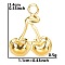 304 Stainless Steel Pendants, Cherry Charm, Golden, 11x14mm