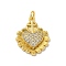 Brass Micro Pave Cubic Zirconia Pendants, Cadmium Free & Lead Free, with Jump Ring, Heart Charms, Real 18K Gold Plated, 21x17.5x4mm, Hole: 3.2mm