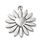 Anti-Tarnish 304 Stainless Steel Pendants, Flower with Heart Charm, Stainless Steel Color, 21x18.5x2mm, Hole: 1.4mm