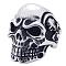 Stainless Steel Finger Rings, Skull, Antique Silver, US Size 10(19.8mm)