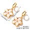 Floral Field Style High-end Daily Brass Hoop Earrings, Golden, Pink, 44x25mm