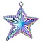 Stainless Steel Pendants, Star Charms, Rainbow Color, 20x18mm, Hole: 1mm
