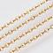 Ion Plating(IP) 304 Stainless Steel Cable Chains, Soldered, with Spool, Flat Oval, Golden, 3x2x0.4mm, about 164.04 Feet/roll(50m/roll)