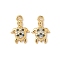 Brass Micro Pave Cubic Zirconia Charms, Nickel Free, Real 18K Gold Plated, Tortoise, 14.5x9.5x2.5mm, Hole: 1.2mm