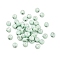 Opaque Acrylic Beads, Flat Round with Letter, Aquamarine, 7x4mm, Hole: 1.6mm, about 3846pcs/500g