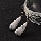 Teardrop Platinum Tone Brass Howlite Dangle Earrings, 47mm, Pin: 0.7mm