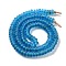 Handmade Nepalese Lampwork Beads, Frosted, Rondelle, Dodger Blue, 9~9.5x4.5~5mm, Hole: 1.8mm, about 133pcs/strand, 25.20''(64cm)