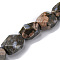 Natural Glaucophane Beads Strands, Faceted, Nuggets, 16~17x11~13x11~13mm, Hole: 1.5mm, about 13pcs/strand, 8.46~8.58 inch(21.5~21.8cm)