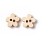 Natural 2-hole Basic Sewing Button in 5-petaled Flower Shape, Wooden Buttons, BurlyWood, about 11mm in diameter,Hole:1mm