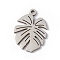 Non-Tarnish 304 Stainless Steel Pendants, Tropical Leaf Charms, Stainless Steel Color, 15.5x11x1mm, Hole: 1mm