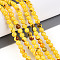 Natural Persian Jade Beads Strands, Round, Dyed, Gold, 4~5mm, Hole: 0.7mm, about 91pcs/strand, 15.55~15.75 inch(39.5~40cm)