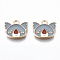 Light Gold Plated Alloy Enamel Charms, Cadmium Free & Lead Free, Koala, Dark Gray, 12.5x14.5x1.5mm, Hole: 2mm