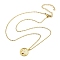 304 Stainless Steel Cubic Zirconia Constellation Flat Round Pendants, Cable Chain Necklaces, Golden, Aries, 15.35 inch(39cm)
