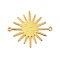Rack Plating Brass Connector Charms, Long-Lasting Plated, Sun Links, Golden, 26.5x22.5x0.9mm, Hole: 1.2mm
