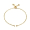Rack Plating Brass Cable Chain Link Bracelet Making, with Cubic Zirconia, Slider Bracelets Making, Fit for Connector Charm, Real 18K Gold Plated, 20x0.2cm, Hole: 2mm