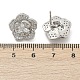 Серьги-гвоздики из латуни с микро-паве и прозрачным фианитом EJEW-M082-19P-4