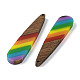 Подвески Pride на тему радуги из смолы и орехового дерева WOOD-K012-05B-2