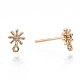 Серьги-гвоздики из латуни с микрокубическим цирконием KK-N231-01B-NF-2